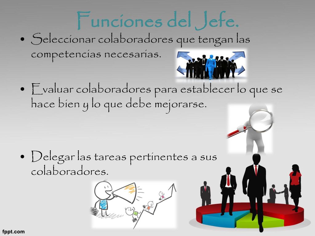 Funciones del Jefe. Seleccionar colaboradores que tengan las competencias necesarias.