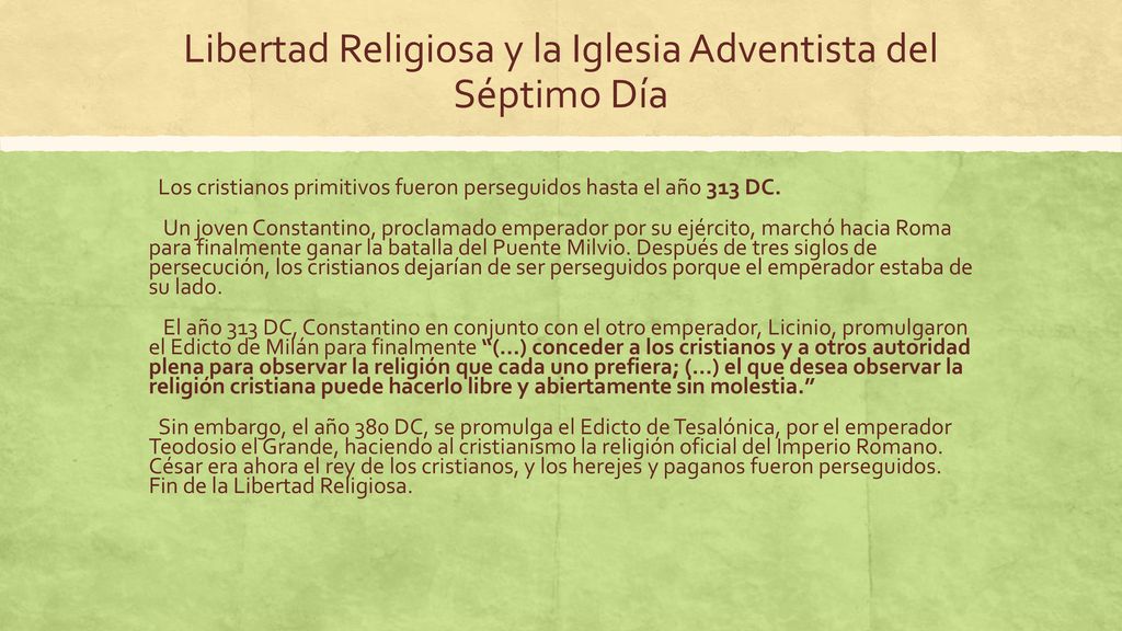 Libertad Religiosa y la Iglesia Adventista del Séptimo Día - ppt descargar Libertad Religiosa y la Iglesia Adventista del Séptimo Día - ppt descargar