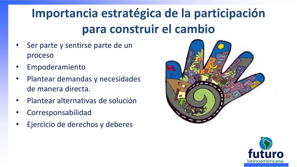 Importancia estratégica de la participación para construir el cambio