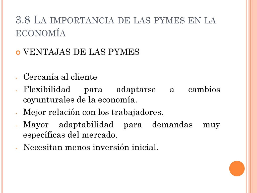 3.8 La importancia de las pymes en la economía