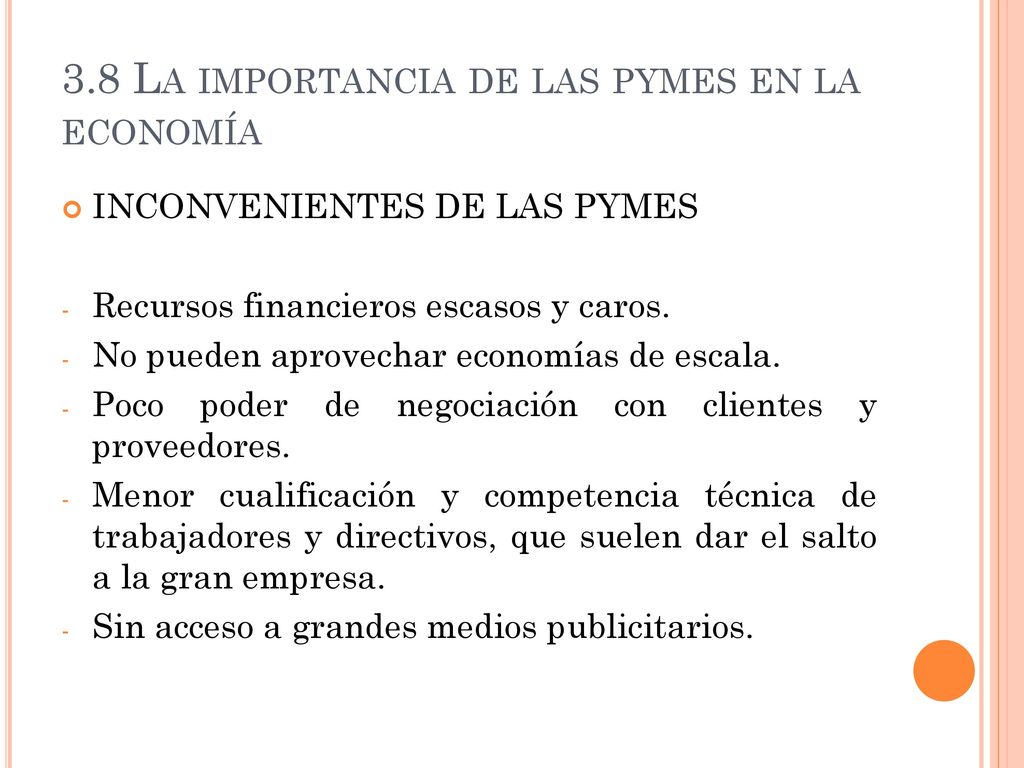 3.8 La importancia de las pymes en la economía