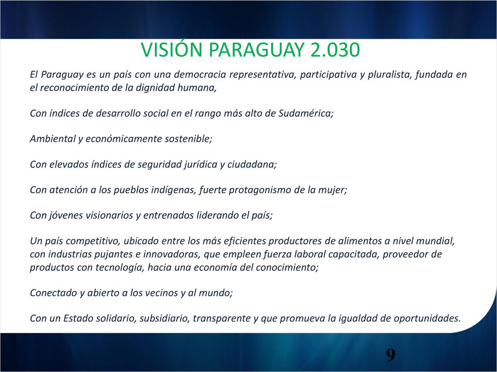 VISIÓN PARAGUAY 2.030