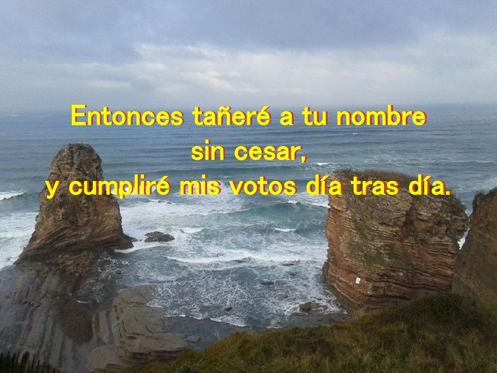 Entonces tañeré a tu nombre y cumpliré mis votos día tras día.