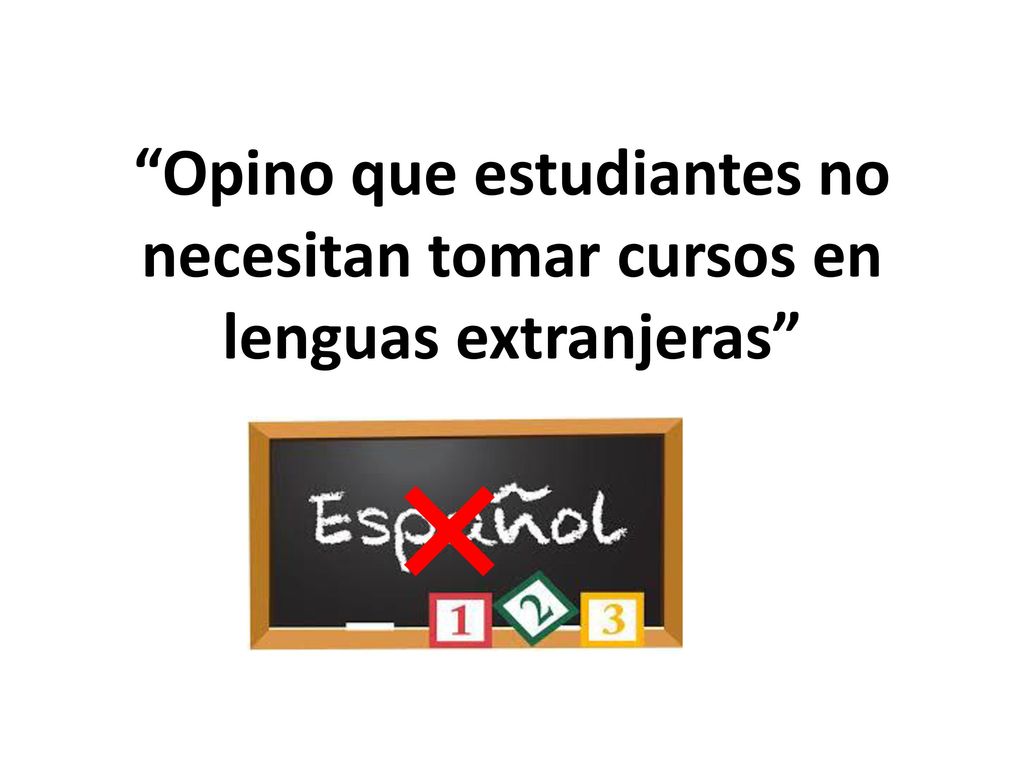 Opino que estudiantes no necesitan tomar cursos en lenguas extranjeras