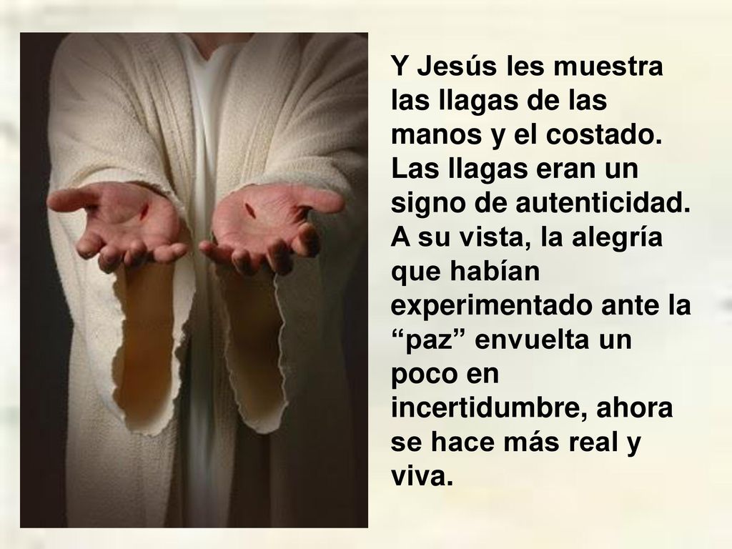 Y Jesús les muestra las llagas de las manos y el costado
