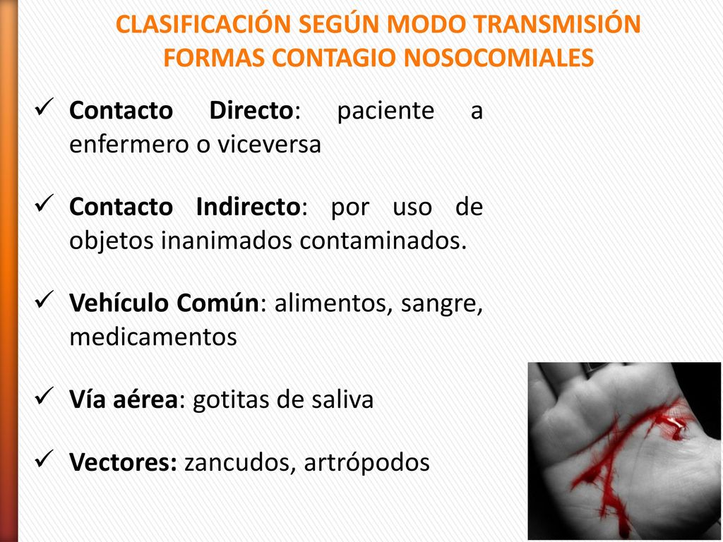 CLASIFICACIÓN SEGÚN MODO TRANSMISIÓN FORMAS CONTAGIO NOSOCOMIALES