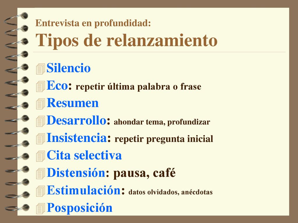 Entrevista en profundidad: Tipos de relanzamiento