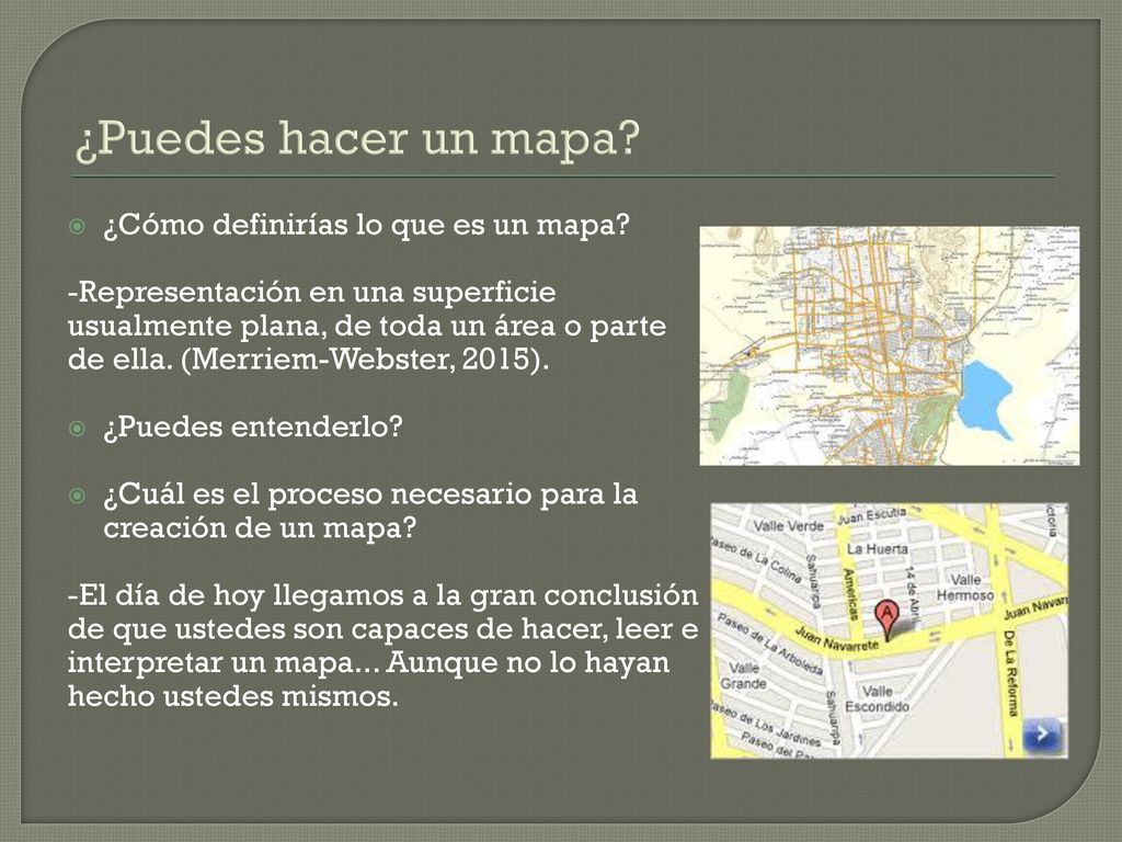 ¿Puedes hacer un mapa ¿Cómo definirías lo que es un mapa