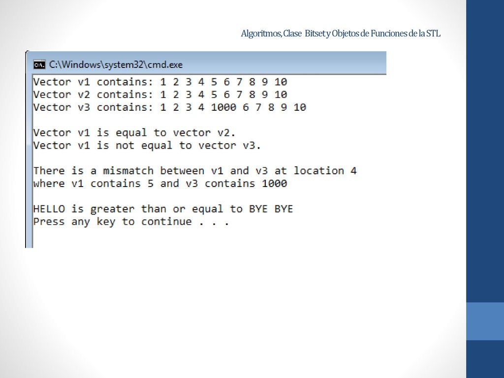 Algoritmos, Clase Bitset y Objetos de Funciones de la STL