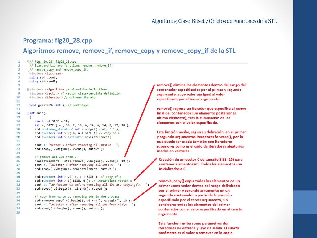 Algoritmos, Clase Bitset y Objetos de Funciones de la STL