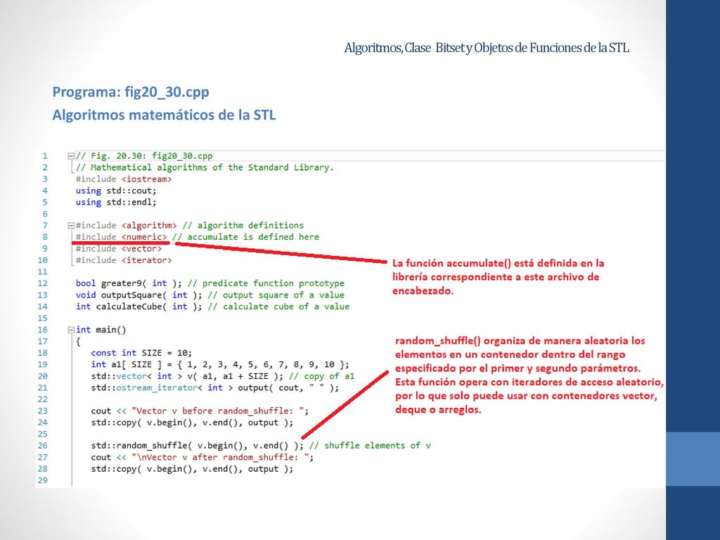 Algoritmos, Clase Bitset y Objetos de Funciones de la STL