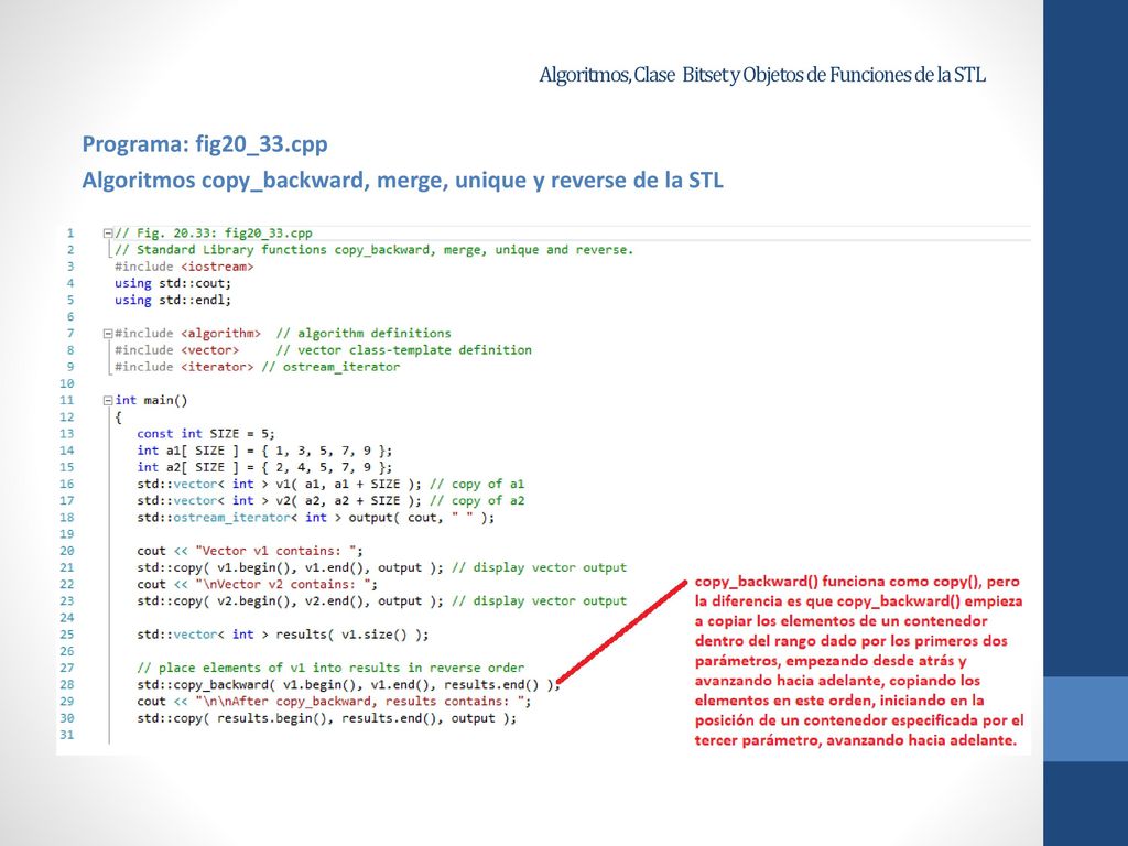 Algoritmos, Clase Bitset y Objetos de Funciones de la STL