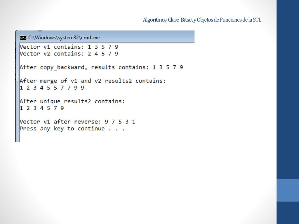 Algoritmos, Clase Bitset y Objetos de Funciones de la STL