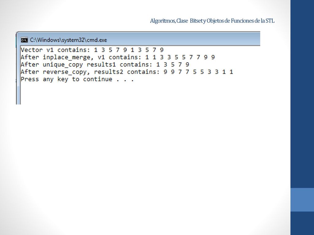 Algoritmos, Clase Bitset y Objetos de Funciones de la STL
