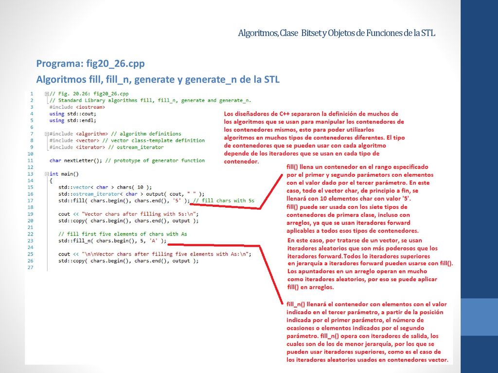Algoritmos, Clase Bitset y Objetos de Funciones de la STL