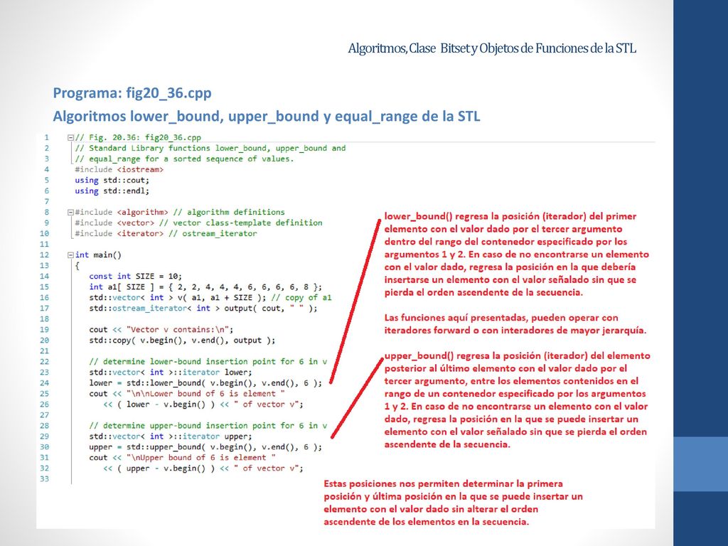 Algoritmos, Clase Bitset y Objetos de Funciones de la STL