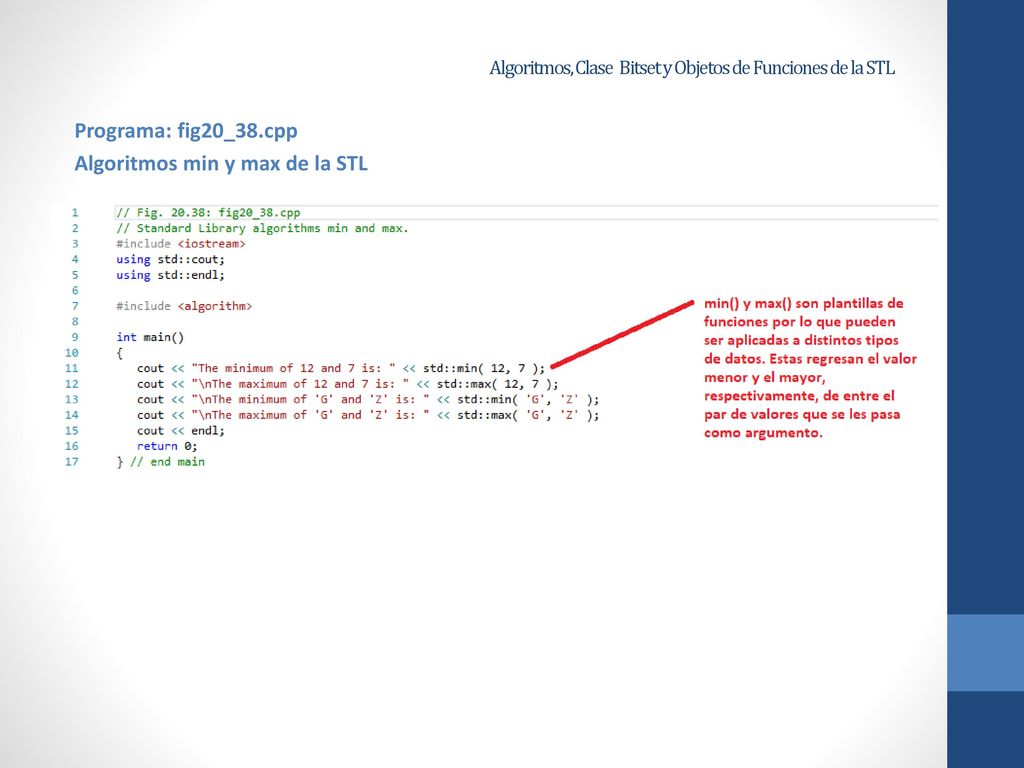 Algoritmos, Clase Bitset y Objetos de Funciones de la STL