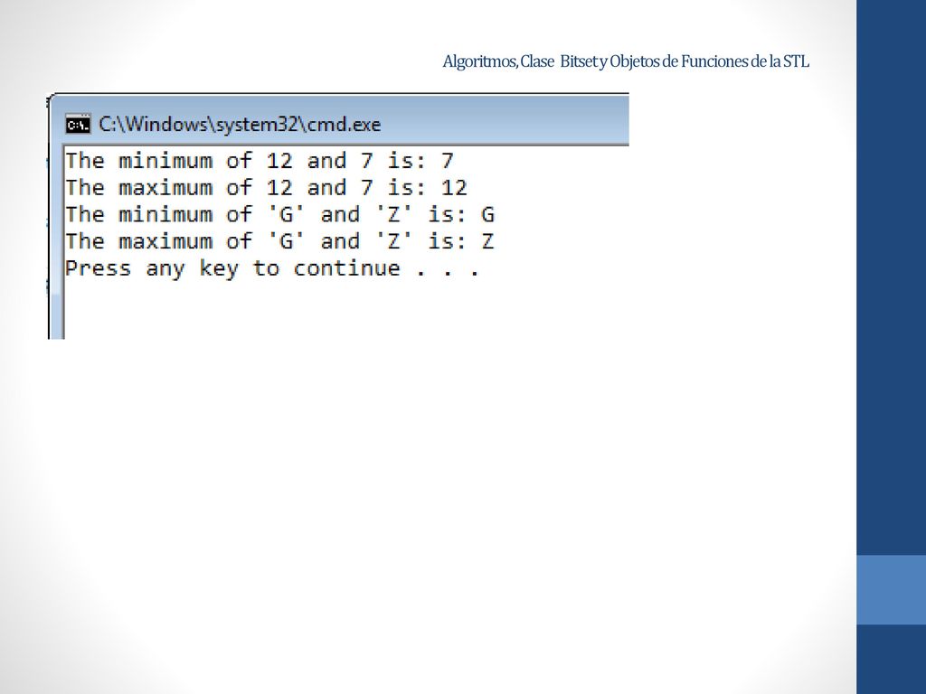 Algoritmos, Clase Bitset y Objetos de Funciones de la STL