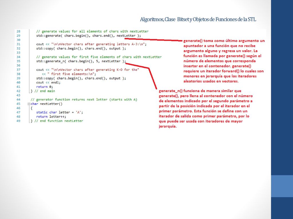 Algoritmos, Clase Bitset y Objetos de Funciones de la STL