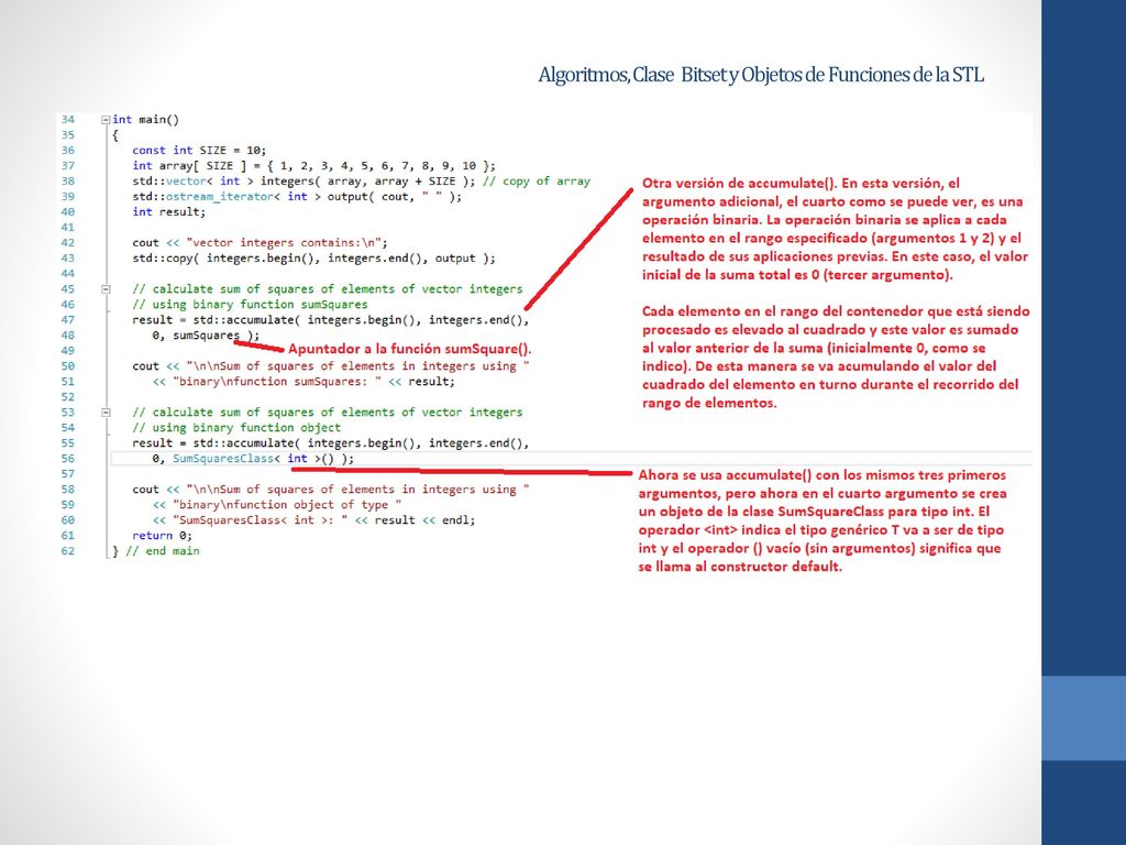 Algoritmos, Clase Bitset y Objetos de Funciones de la STL