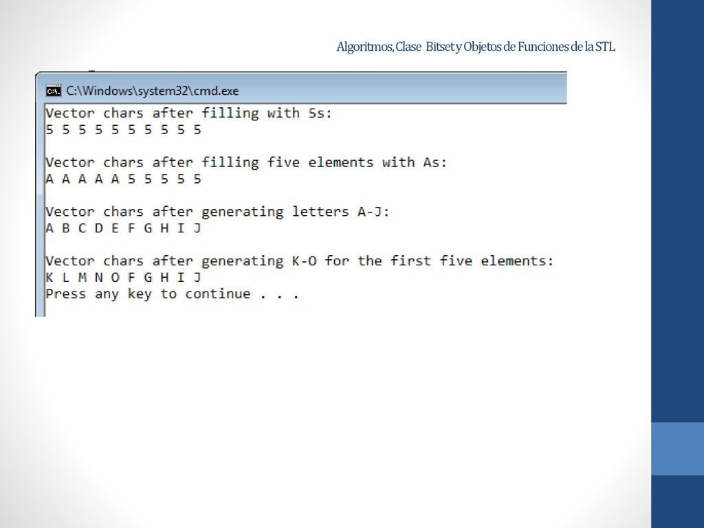 Algoritmos, Clase Bitset y Objetos de Funciones de la STL