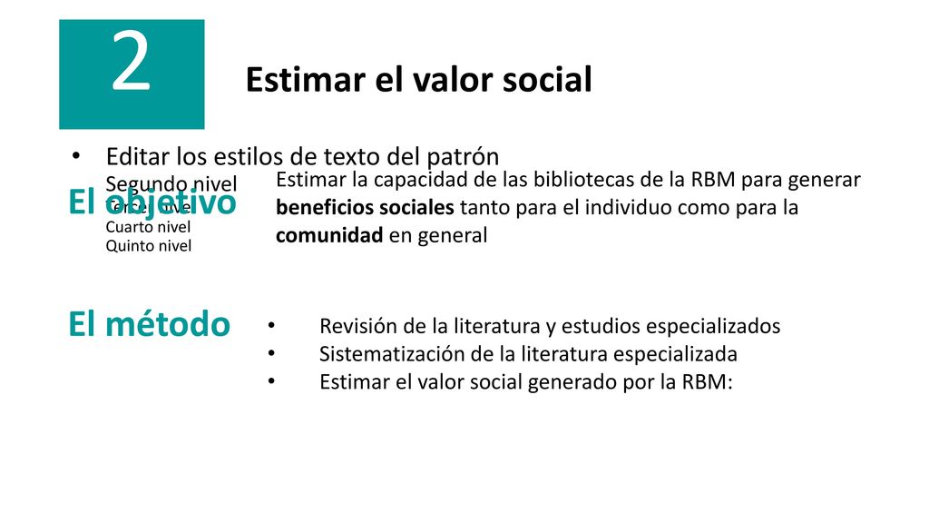 2 Estimar el valor social El objetivo El método