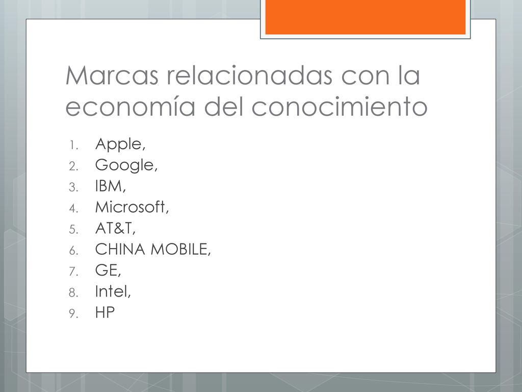 Marcas relacionadas con la economía del conocimiento