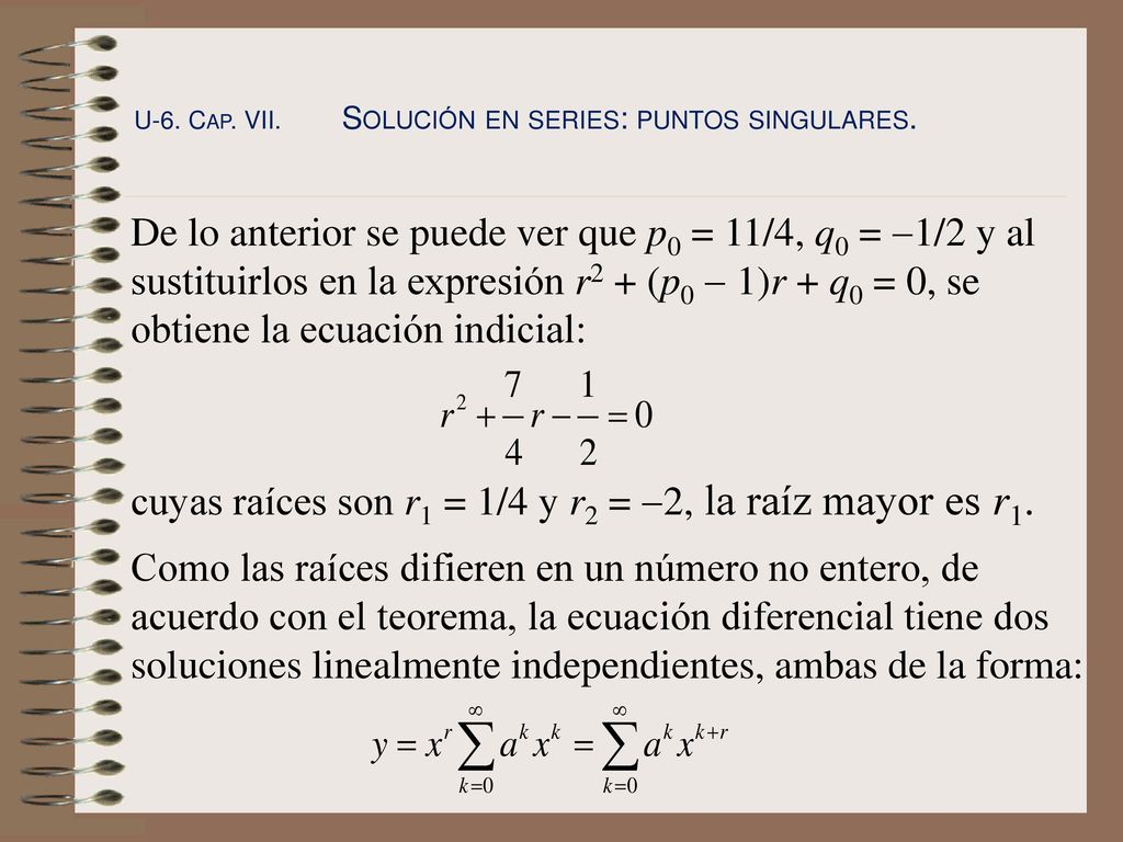 cuyas raíces son r1 = 1/4 y r2 = 2, la raíz mayor es r1.
