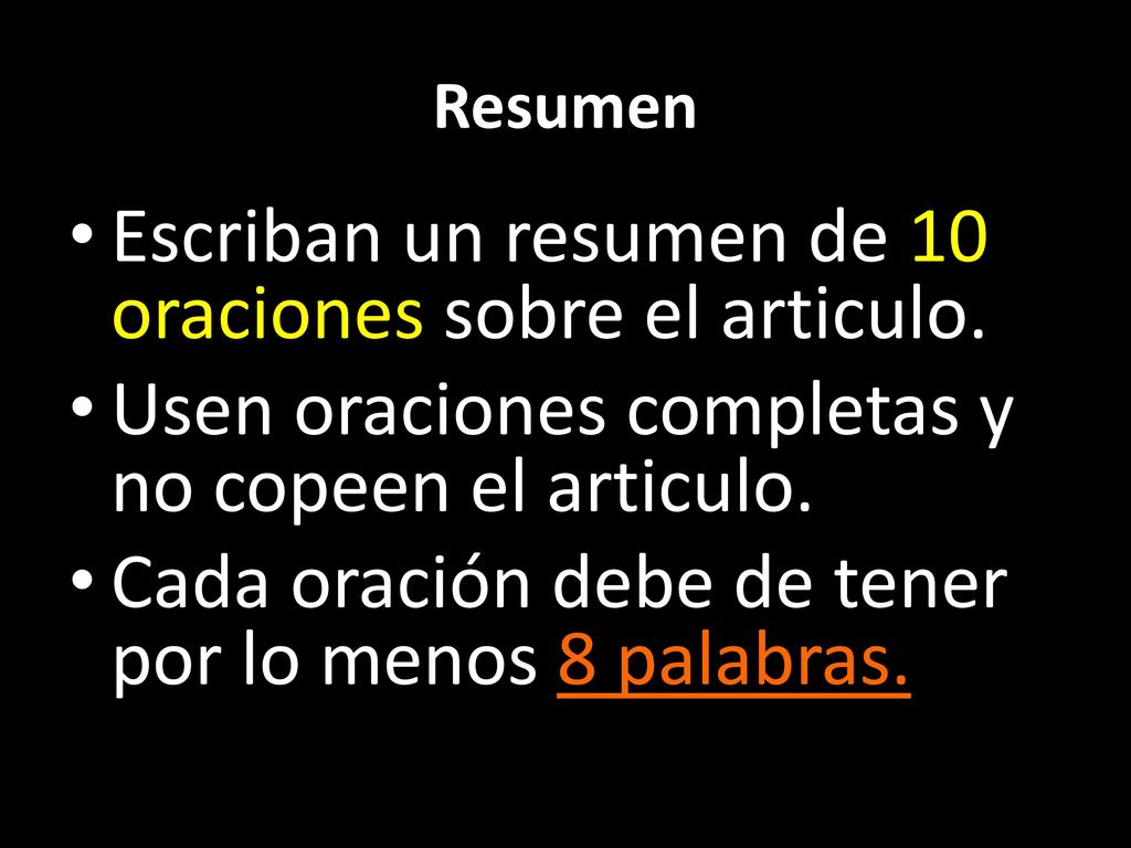 Escriban un resumen de 10 oraciones sobre el articulo.
