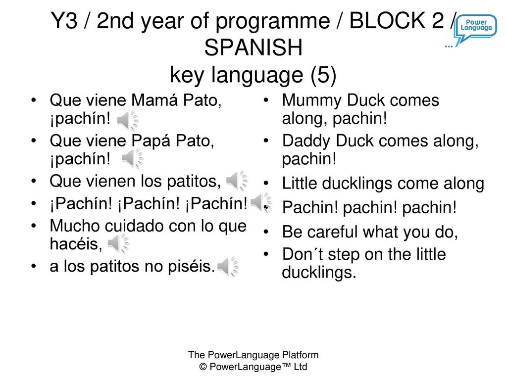 Y3 / 2nd year of programme / BLOCK 2 / SPANISH key language (5)