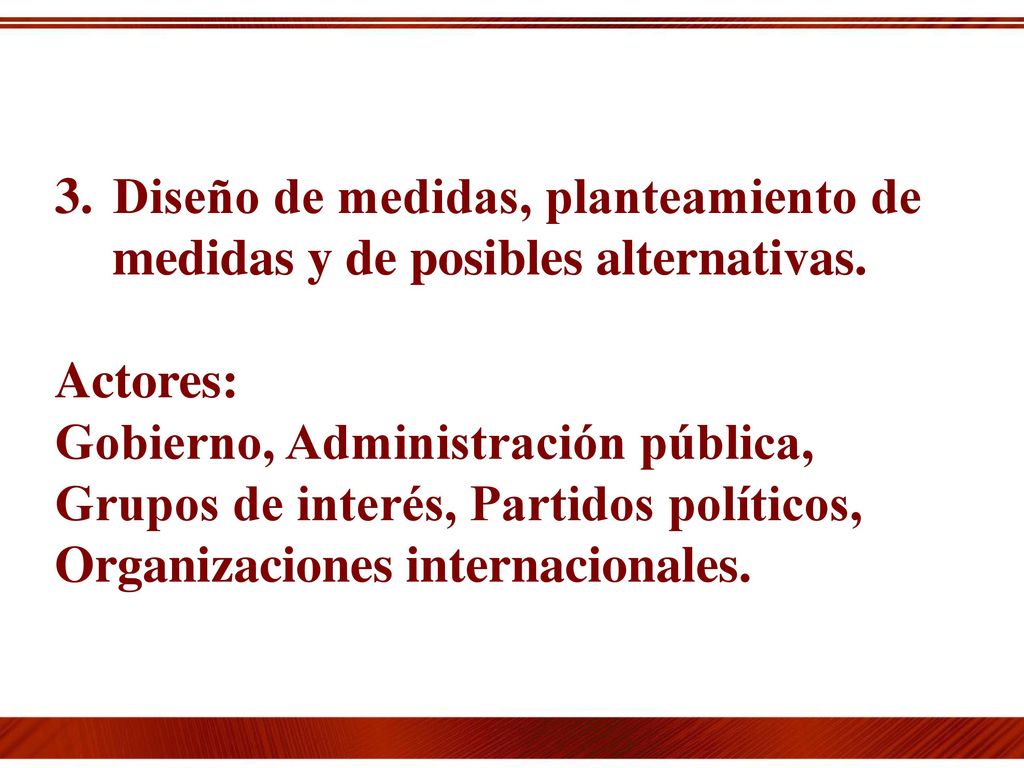 Diseño de medidas, planteamiento de medidas y de posibles alternativas.