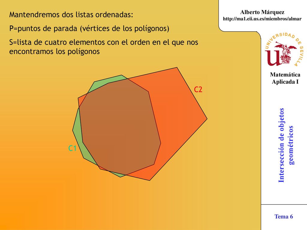 Mantendremos dos listas ordenadas: