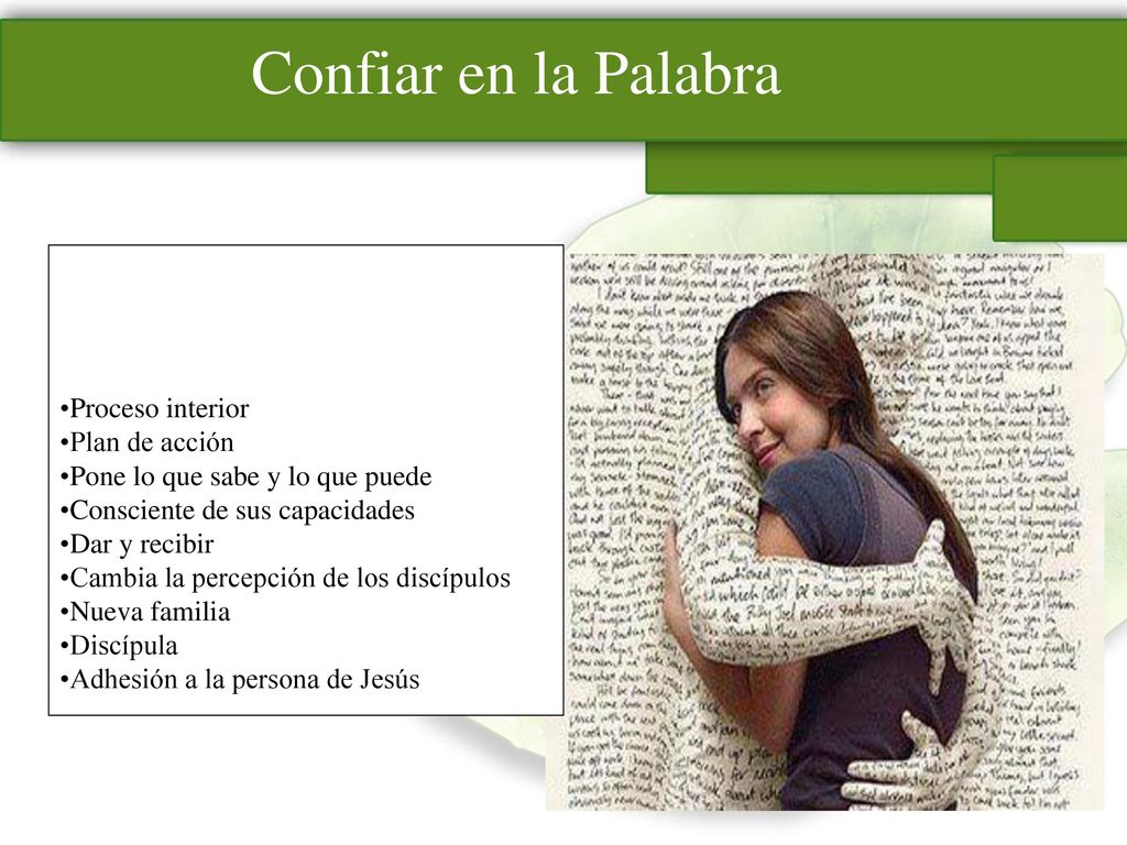 Confiar en la Palabra Proceso interior Plan de acción
