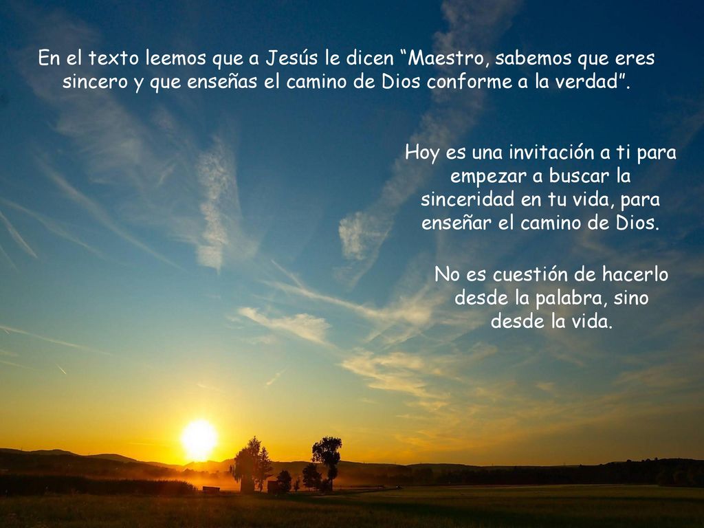 No es cuestión de hacerlo desde la palabra, sino desde la vida.
