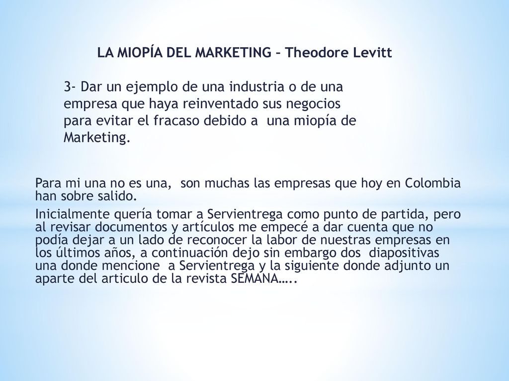 LA MIOPÍA DEL MARKETING – Theodore Levitt