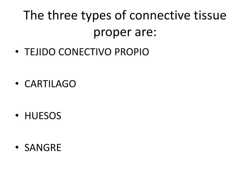 The three types of connective tissue proper are: