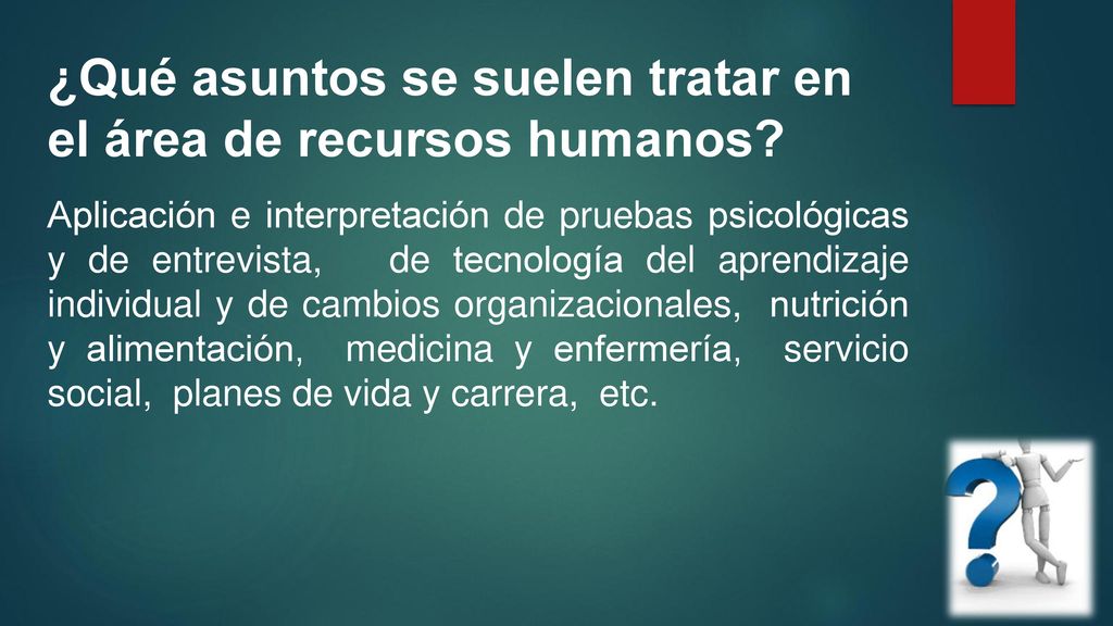 ¿Qué asuntos se suelen tratar en el área de recursos humanos