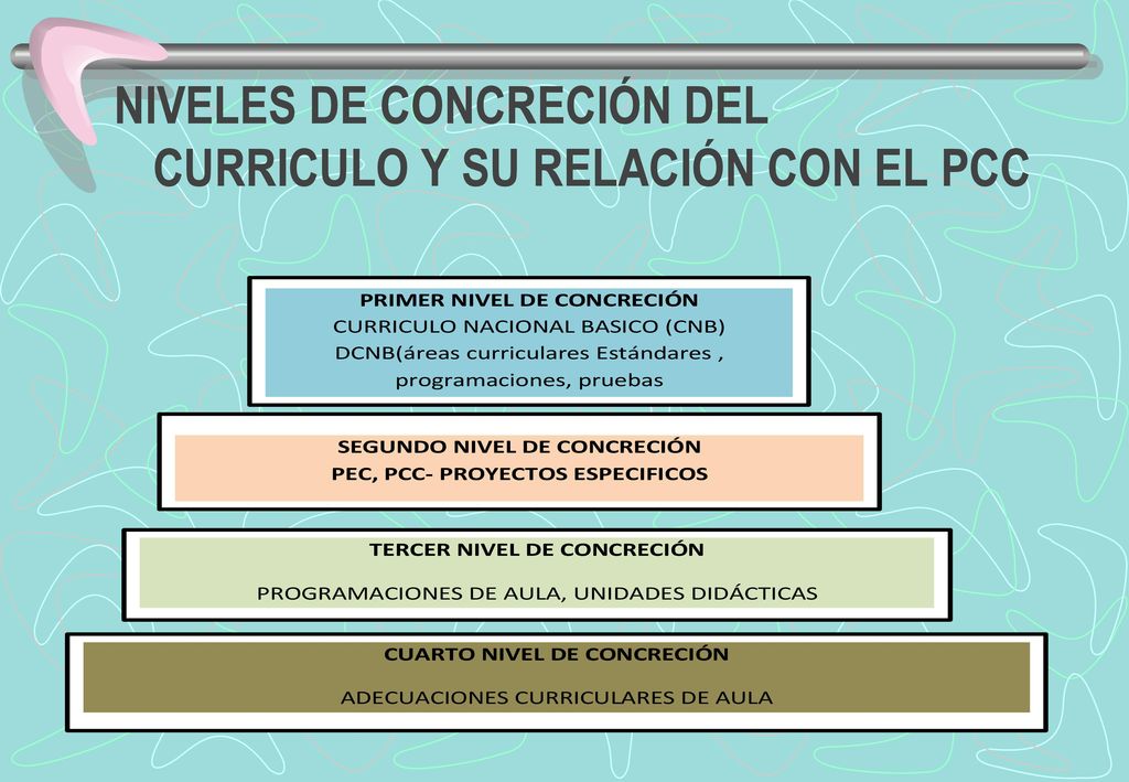 NIVELES DE CONCRECIÓN DEL CURRICULO Y SU RELACIÓN CON EL PCC