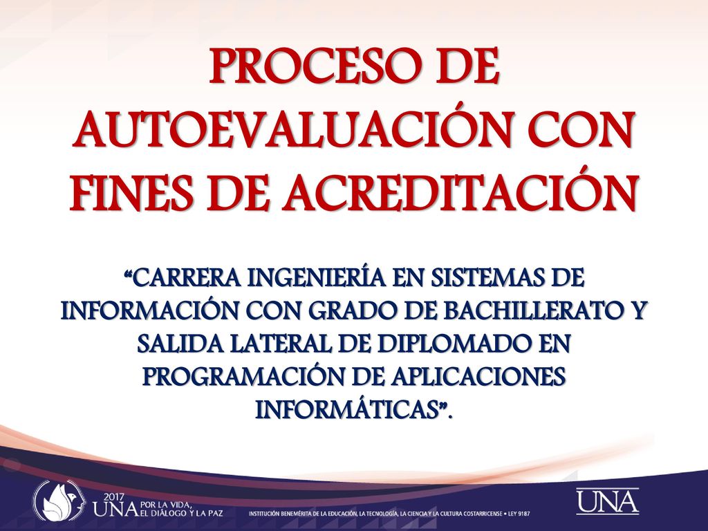Proceso de autoevaluación con fines de acreditación CARRERA INGENIERÍA EN SISTEMAS DE INFORMACIÓN CON GRADO DE BACHILLERATO Y SALIDA LATERAL DE DIPLOMADO EN PROGRAMACIÓN DE APLICACIONES INFORMÁTICAS .