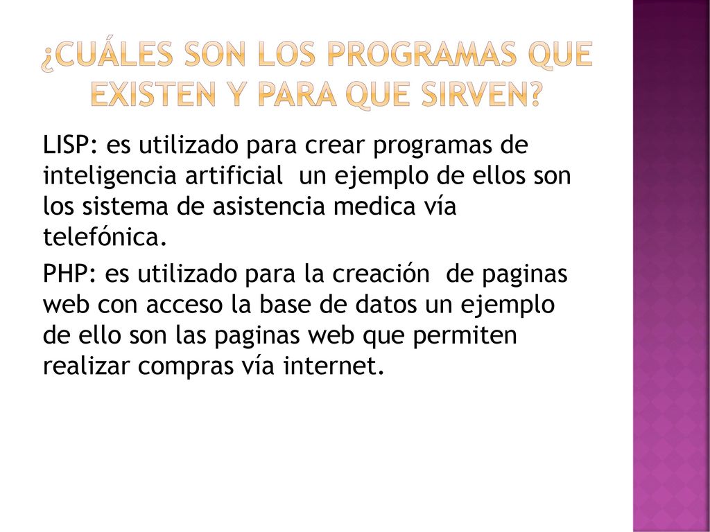 ¿Cuáles son los programas que existen y para que sirven