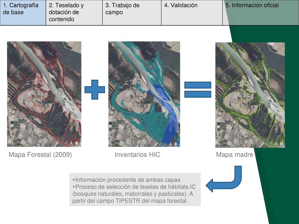Mapa Forestal (2009) Inventarios HIC Mapa madre 1. Cartografía de base