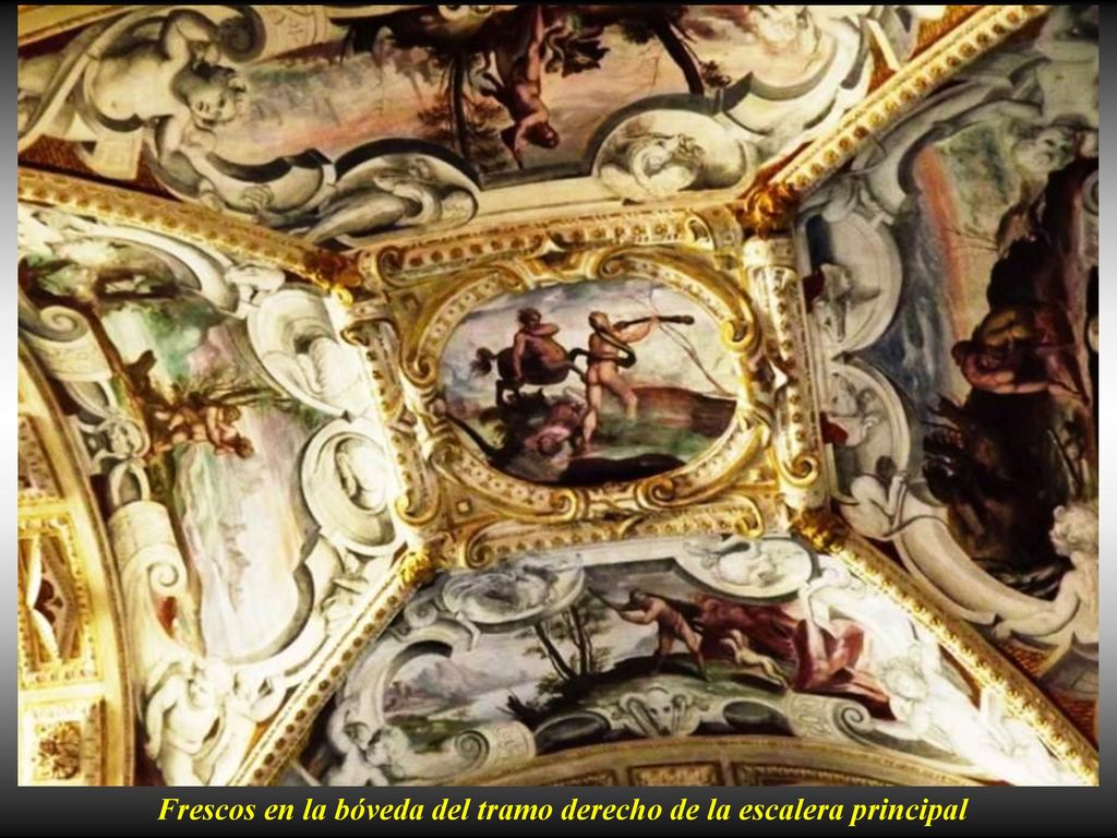 Frescos en la bóveda del tramo derecho de la escalera principal