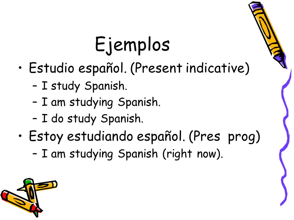 Ejemplos Estudio español. (Present indicative)