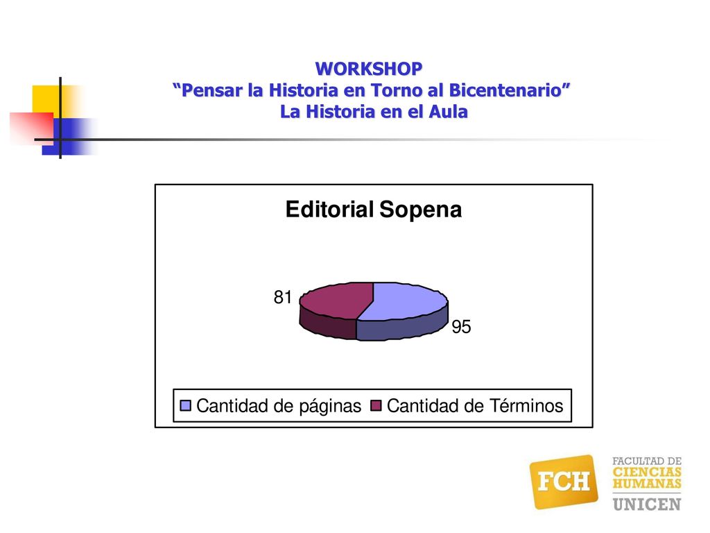 WORKSHOP Pensar la Historia en Torno al Bicentenario La Historia en el Aula
