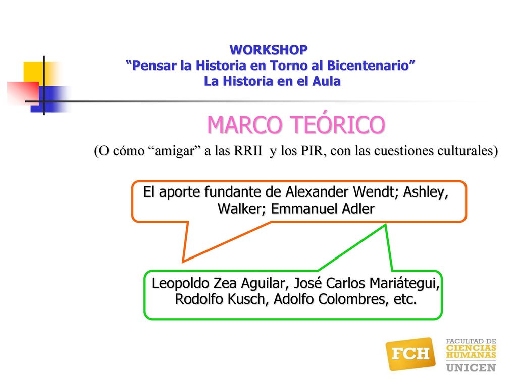 WORKSHOP Pensar la Historia en Torno al Bicentenario La Historia en el Aula
