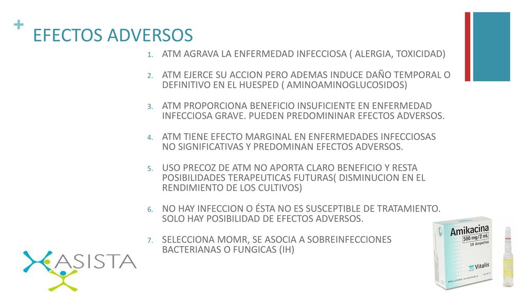 EFECTOS ADVERSOS ATM AGRAVA LA ENFERMEDAD INFECCIOSA ( ALERGIA, TOXICIDAD)