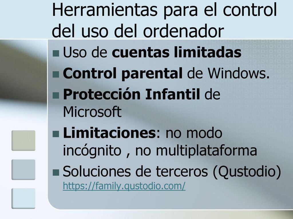 Herramientas para el control del uso del ordenador