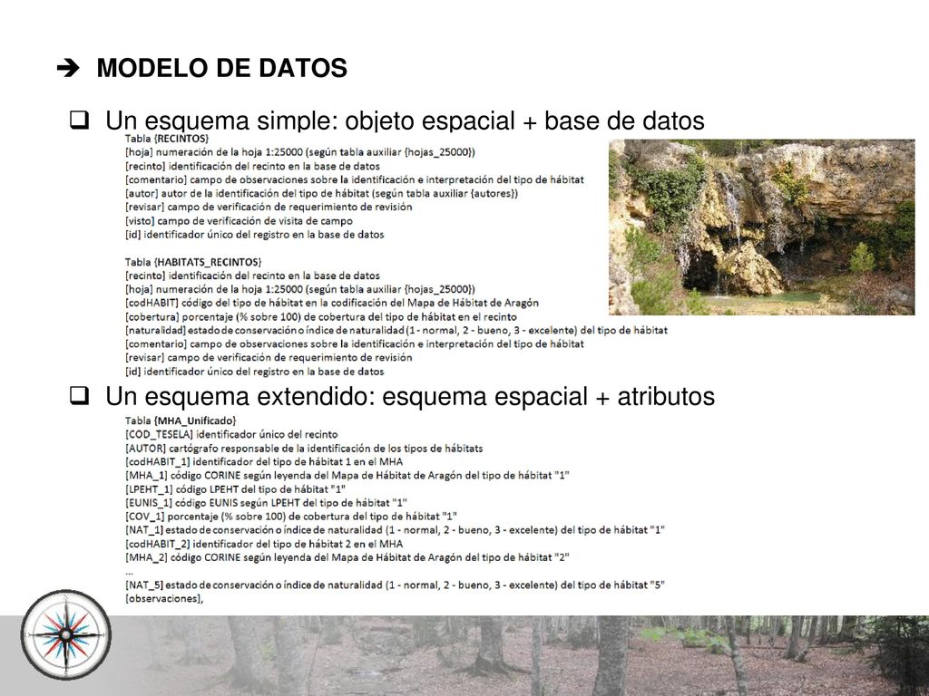 MODELO DE DATOS Un esquema simple: objeto espacial + base de datos.