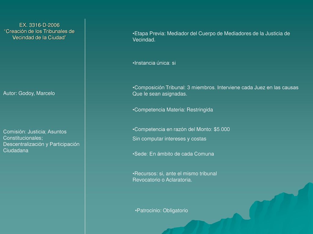EX D-2006 Creación de los Tribunales de Vecindad de la Ciudad