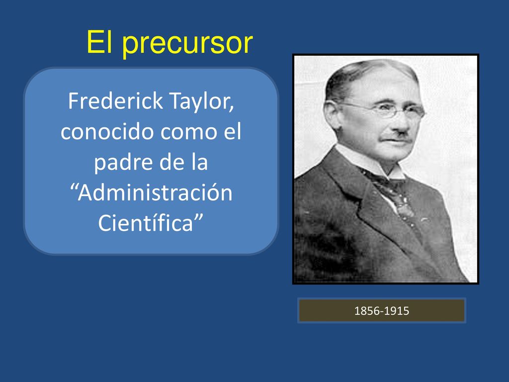 El precursor Frederick Taylor, conocido como el padre de la Administración Científica